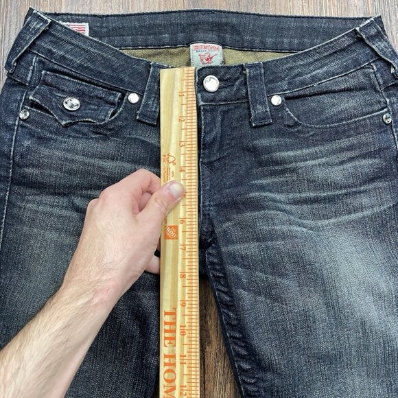 True Religion Julie Jeans Womens Size 27 Black Studded Pockets Slim USA Made - Picture 9 of 11